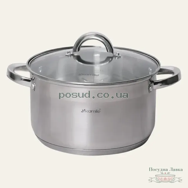 Каструля Kamille Classic KM-5624S, 24 см, з порожнистими ручками