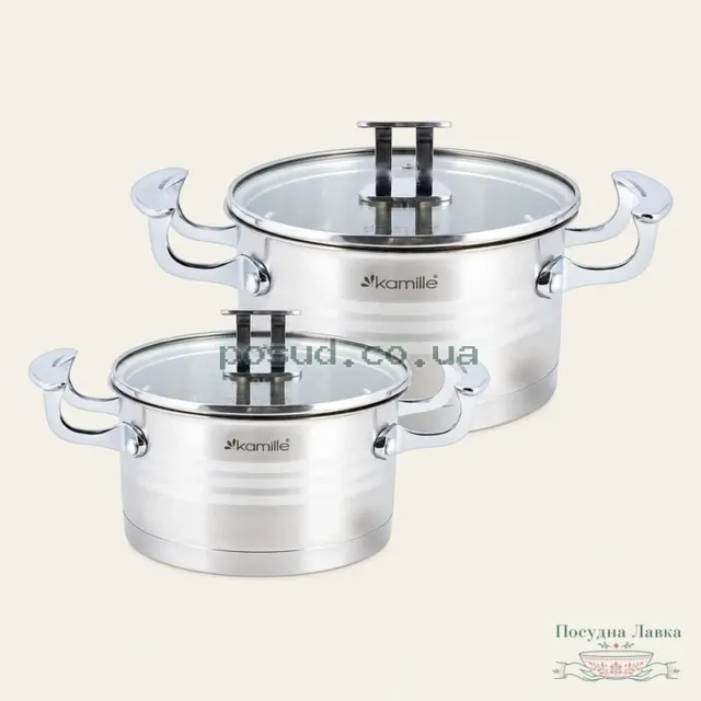 Фото товару «Набір каструль Kamille KM-5860, 1,7 і 2,4 л, 4 предмети»