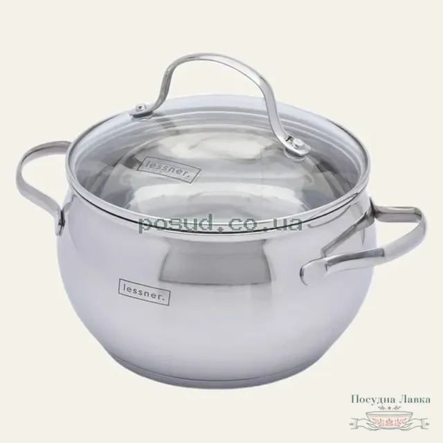 Фото товару «Каструля Lessner 55875-20, 4 л, 20 см, зі скляною кришкою»