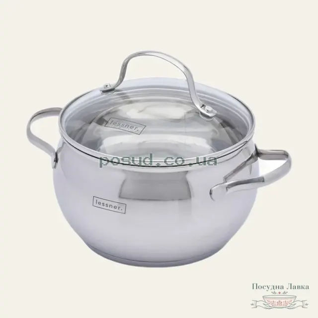Фото товару «Каструля Lessner 55875-20, 4 л, 20 см, зі скляною кришкою»