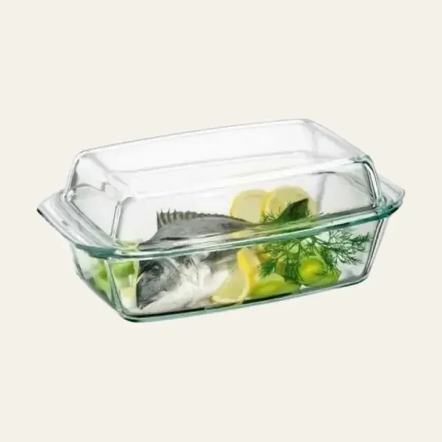 Гусятниця прямокутна скляна з кришкою Simax 7156/7166, 3,2 л, s7156-7166