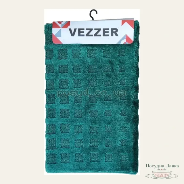 Фото товару «Килимок для ванної Vezzer STANDART, поліпропілен, 80 × 120 см, темно-зелений, VZSB5520»
