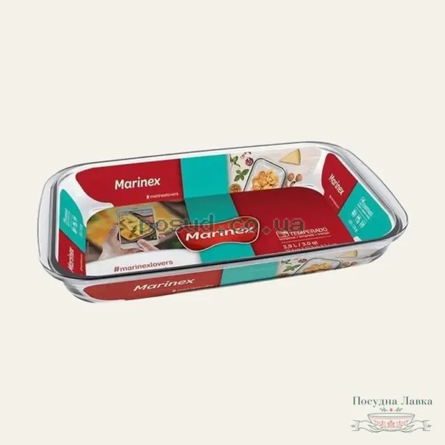 Прямокутне жароміцне скляне деко Marinex 6536, 2,9 л