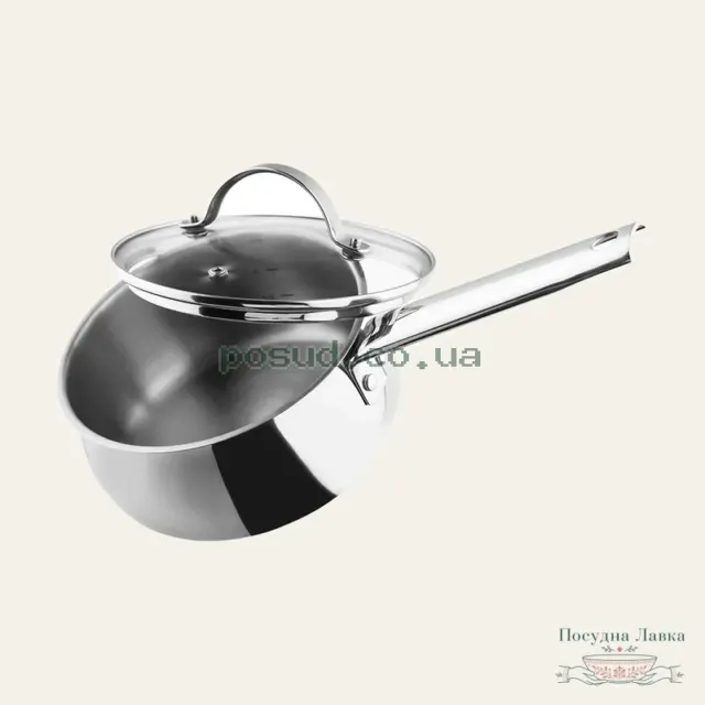 Фото товару «Ківш Vinzer Culinaire Series, 1,6 л, 16 см, зі скляною кришкою»