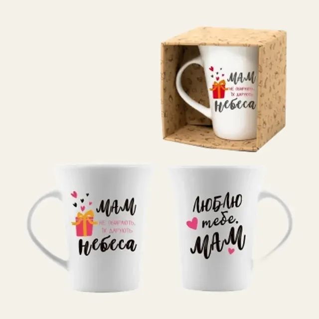 Кухоль Kvarta, 360 мл, Мам не обирають тюльпан, у подарунковій коробці, 1602