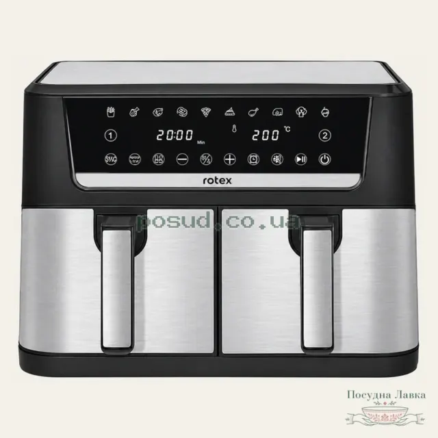 Фото товару «Мультипіч Rotex ROM1210-2XL MultiFry DUO, 2 чаші по 6 л, 2800 Вт»