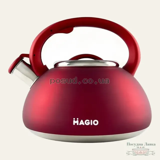 Фото товару «Чайник Magio MG-1193, 3 л, червоний, зі свистком»
