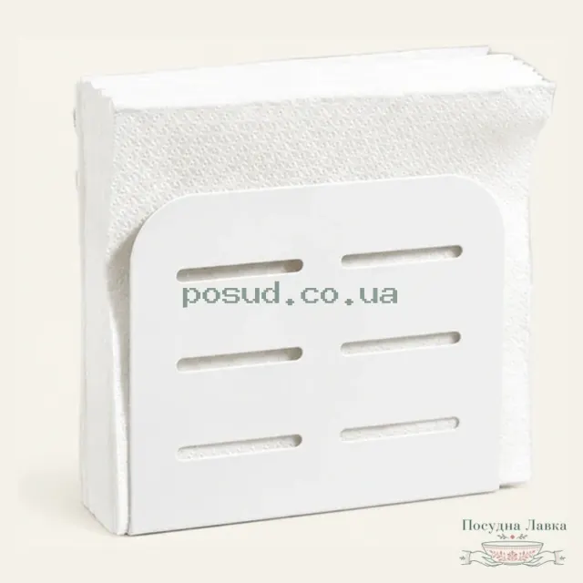Фото товару «Біла металева серветниця Ardesto Midori AR0910W, 15 × 4 × 12,5 см»