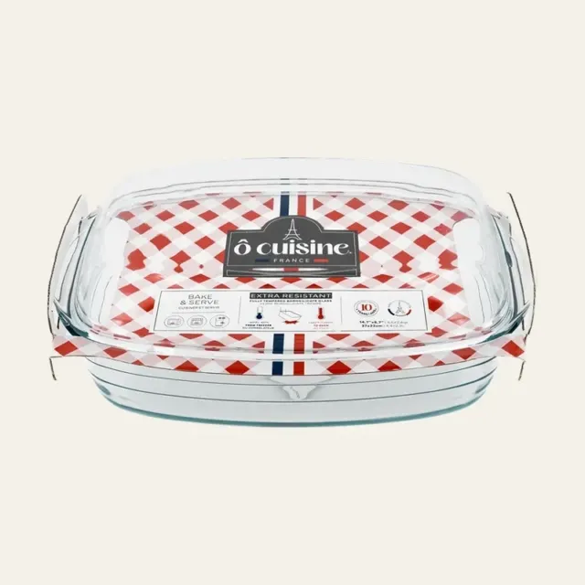 Каструля прямокутна скляна з кришкою O Cuisine, 4,4 л + 2,3 л, 466AC00/2043