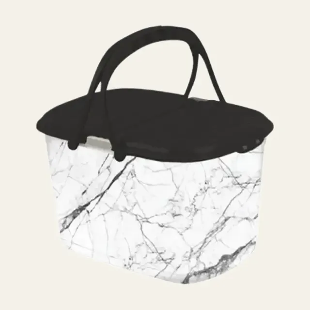 Кошик для пікніка Elif Plastic 51 × 35,5 × 28 см (білий мармур)