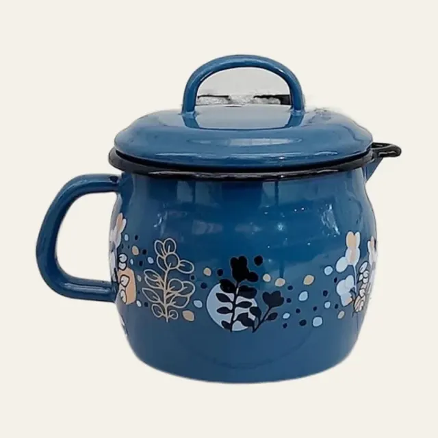 Фото товару «Кухоль сферичний з носиком, з металевою ручкою з кришкою Ø 12 см на 1,3 л 3205 Клас посуд Металац 354016»