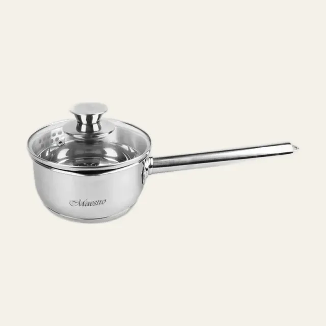 Фото товару «Ківш Maestro MR-3510-14S, 1 л, 14 см, зі скляною кришкою»