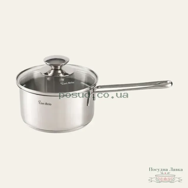Фото товару «Ківш Con Brio Baby Line CB-1002, 1 л, 14 см, зі скляною кришкою»
