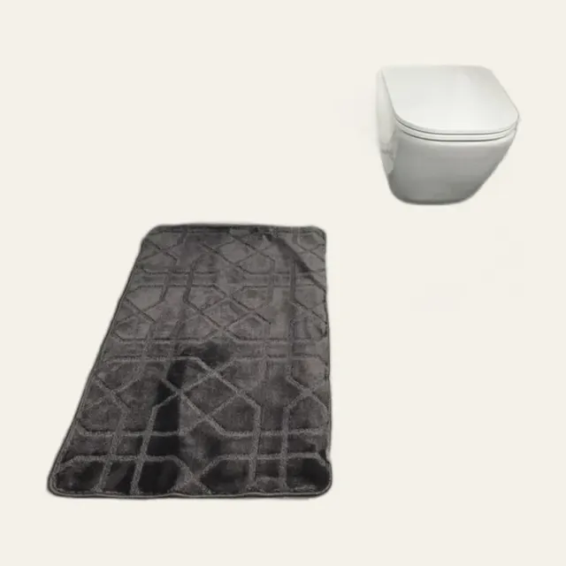 Набір килимків для ванної кімнати DarianA Standard «Геометрія», 2 шт. (60 × 100 + 60 × 50 см), сірий, 1000009633