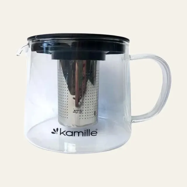 Фото товару «Заварник Kamille, скляний, 1500 мл зі знімним металевим ситечком, KM-0776L»