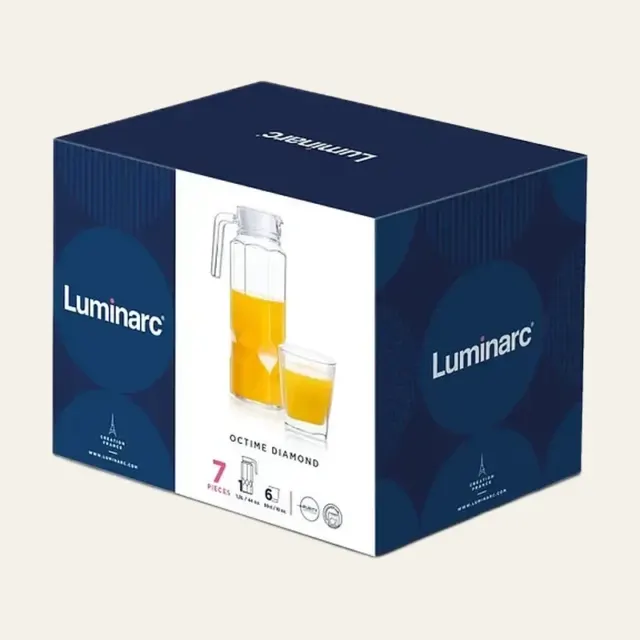 Фото товару «Набір для напоїв Luminarc Octime Diamond, 7 предметів (глечик 1,3 л + 6 склянок 300 мл), X2980»