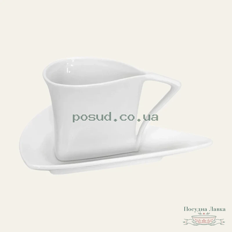 Чашка 160 мл трикутна з блюдцем Helfer 21-04-257