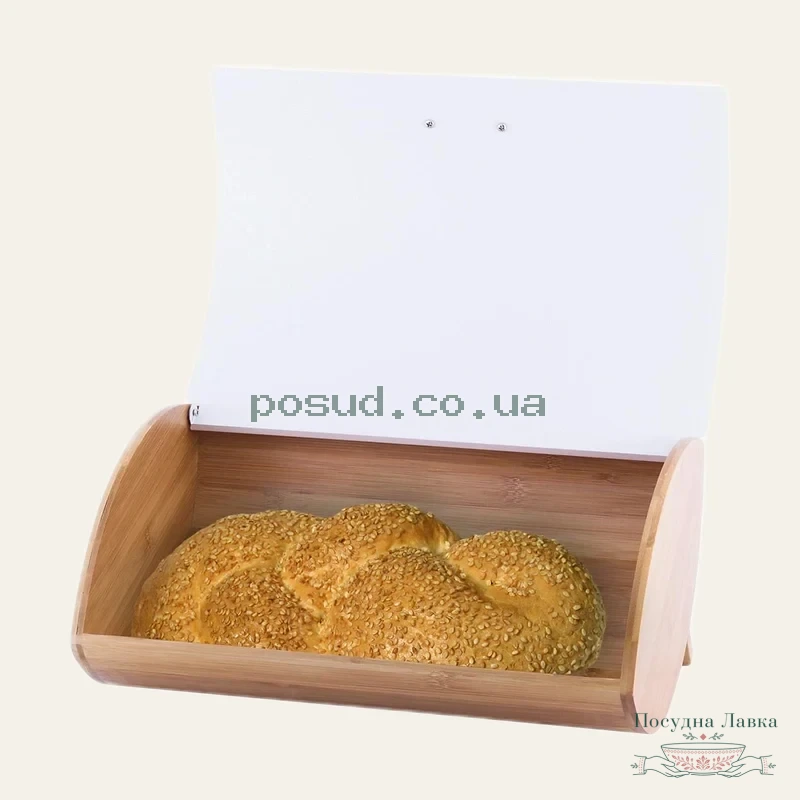 Хлібниця Kamille бамбукова 36,5 × 25 × 13 см з ємностями для зберігання