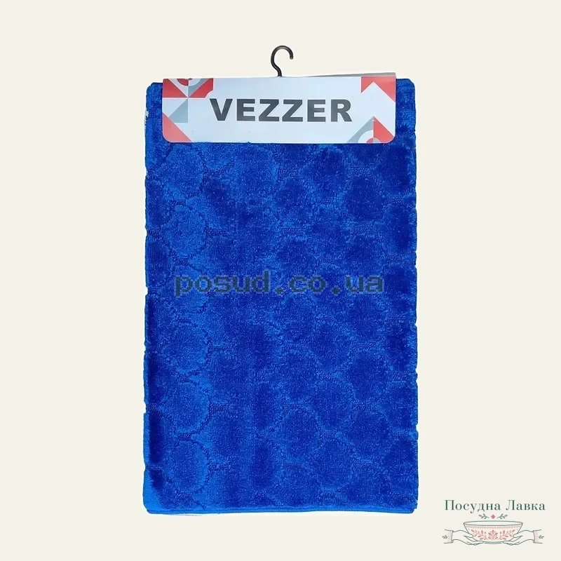 Фото товару «Килимок для ванної Vezzer STANDART, поліпропілен, 80 × 120 см, темно-синій, VZSB6505»