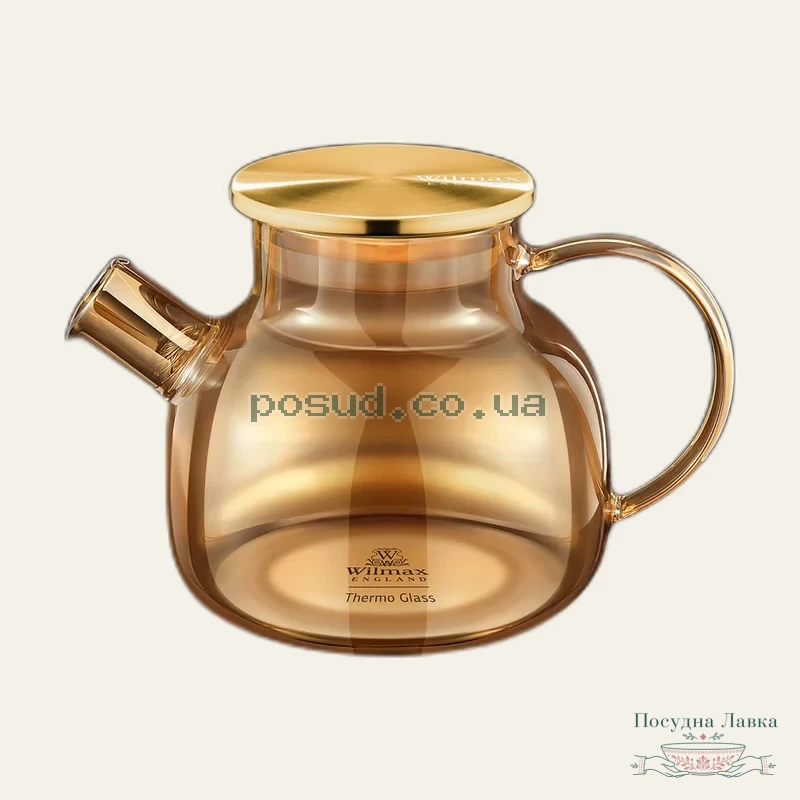 Фото товару «Чайник зі спіральним фільтром і металевою кришкою Wilmax Thermo Amber, 950 мл, WL-888810003 / A»