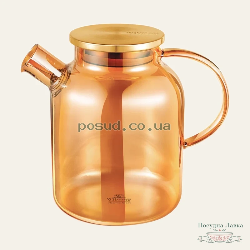 Фото товару «Чайник зі спіральним фільтром і металевою кришкою Wilmax Thermo Amber, 1,6 л»