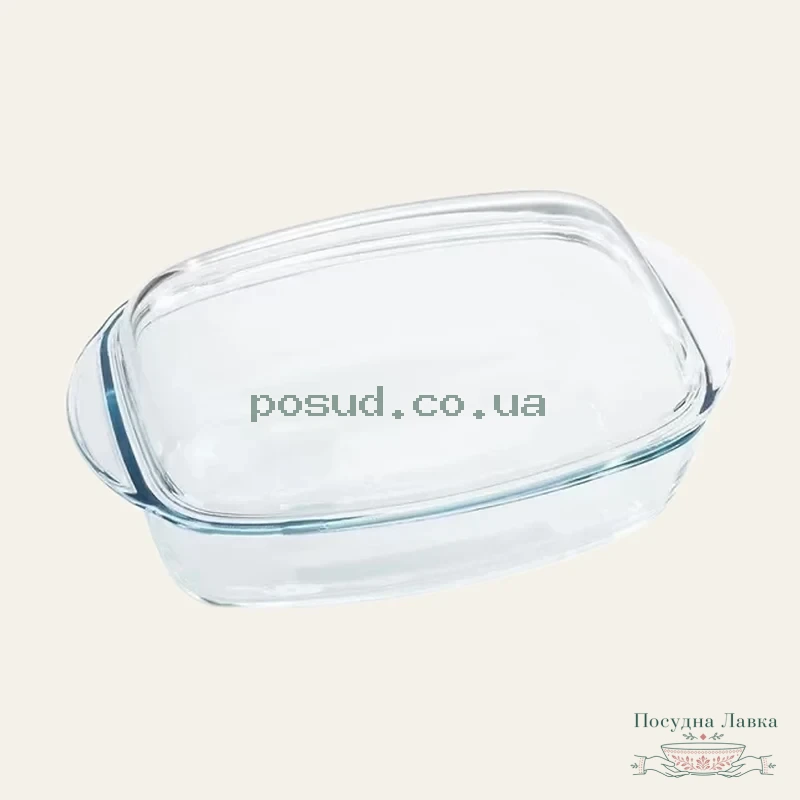 Каструля Pyrex Essentials, прямокутна скляна з кришкою, 4,3 л + 2,2 л, 466A000/7243