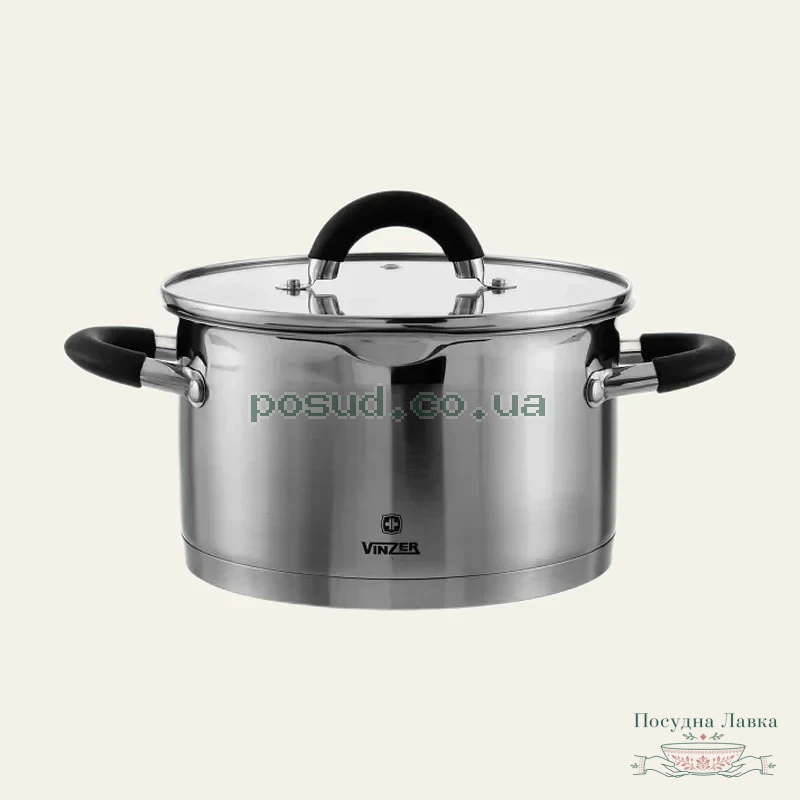 Каструля Vinzer Progresso 6,0 л з кришкою Ø 24 см, 50055