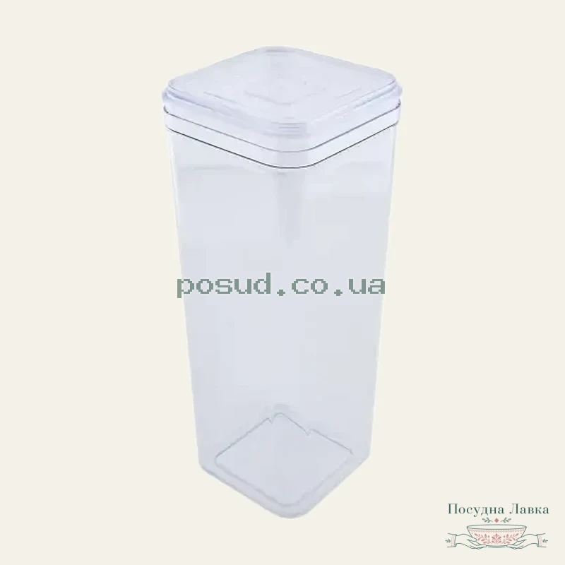 Фото товару «Контейнер для сипучих продуктів Алеана 2,25 л (прозорий / білий PS), 168026»