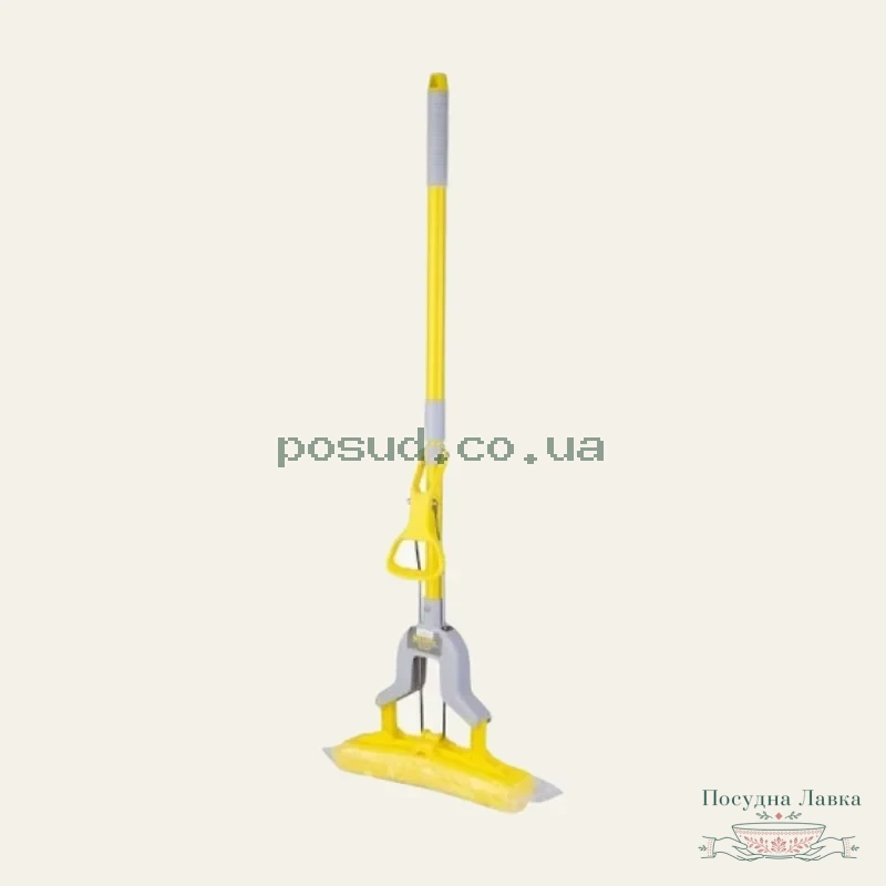 Швабра Eco Fabric Метелик, м’яка PVA-насадка 27 см телескопічна ручка 120 см, EF-0007