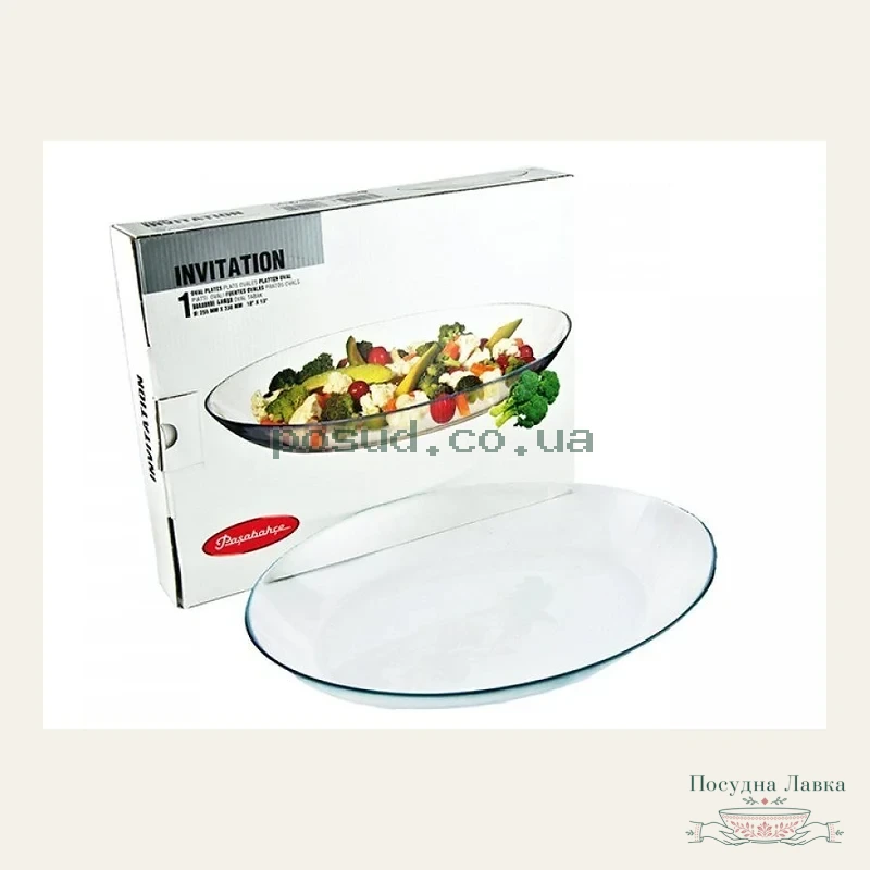 Фото товару «Блюдо Pasabahce Invitation Oval, овальне, 33 × 25 см»