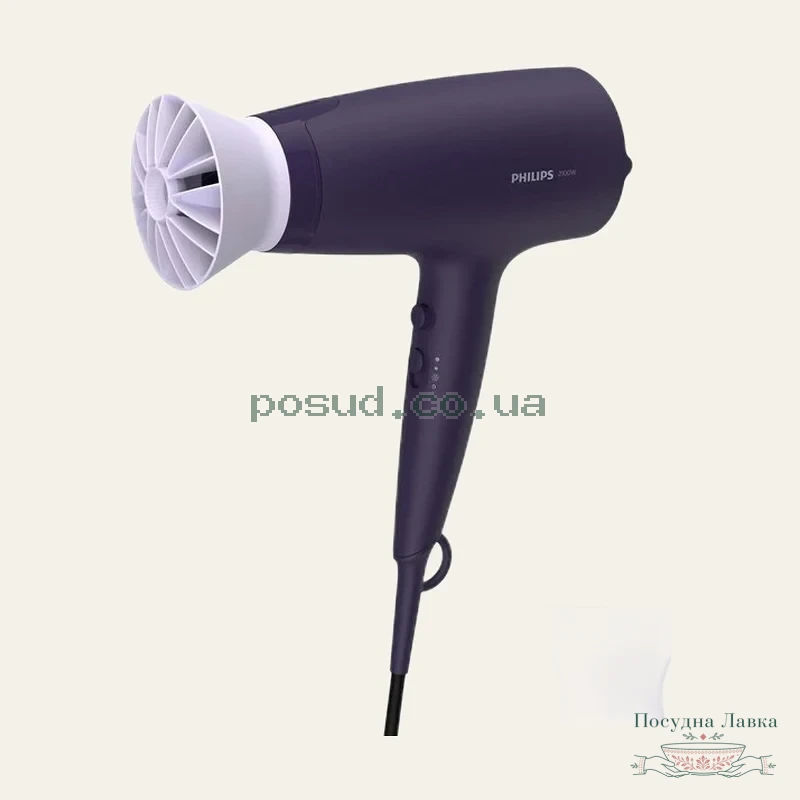 Фото товару «Фен Philips, 2100 Вт / 4 режими нагрівання / 6 швидкостей / мотор DC / насадка ThermoProtect, 340/10BHD»