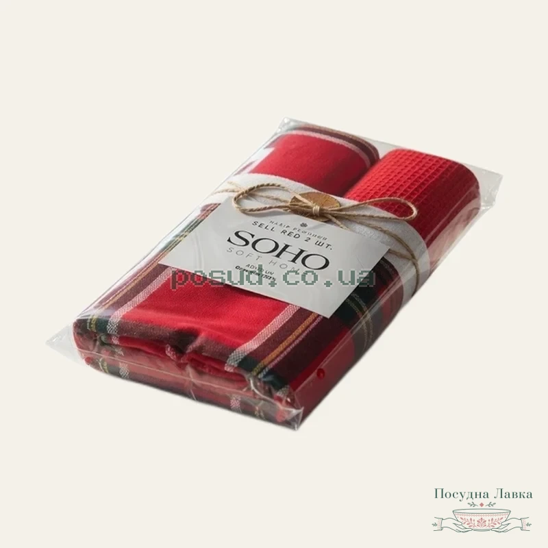 Фото товару «Набір кухонних рушників SOHO Sell Red, 4 шт., 40 × 40 см, 100% бавовна, BS 45541S/1»
