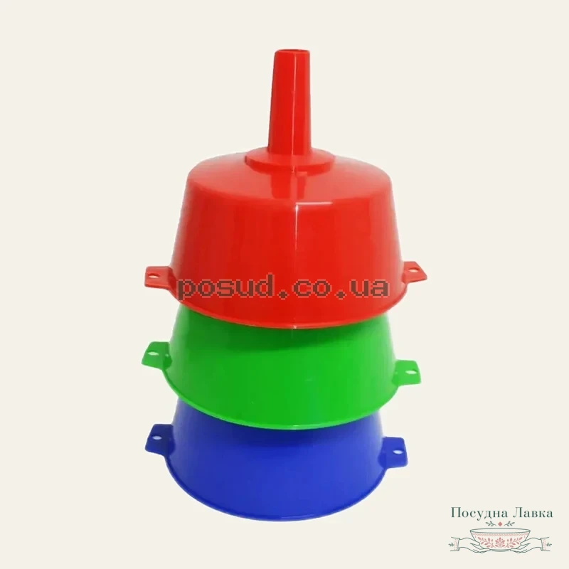 Фото товару «Лійка велика кухонна з фільтром Gemoplast, 24 × 19,5 × 19 см, 21101»