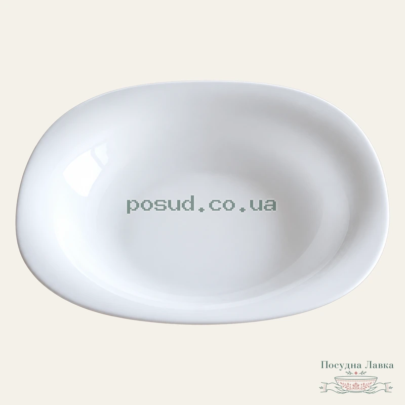 Фото товару «Тарілка глибока квадратна White FSP90, № 9, склокерамічна»