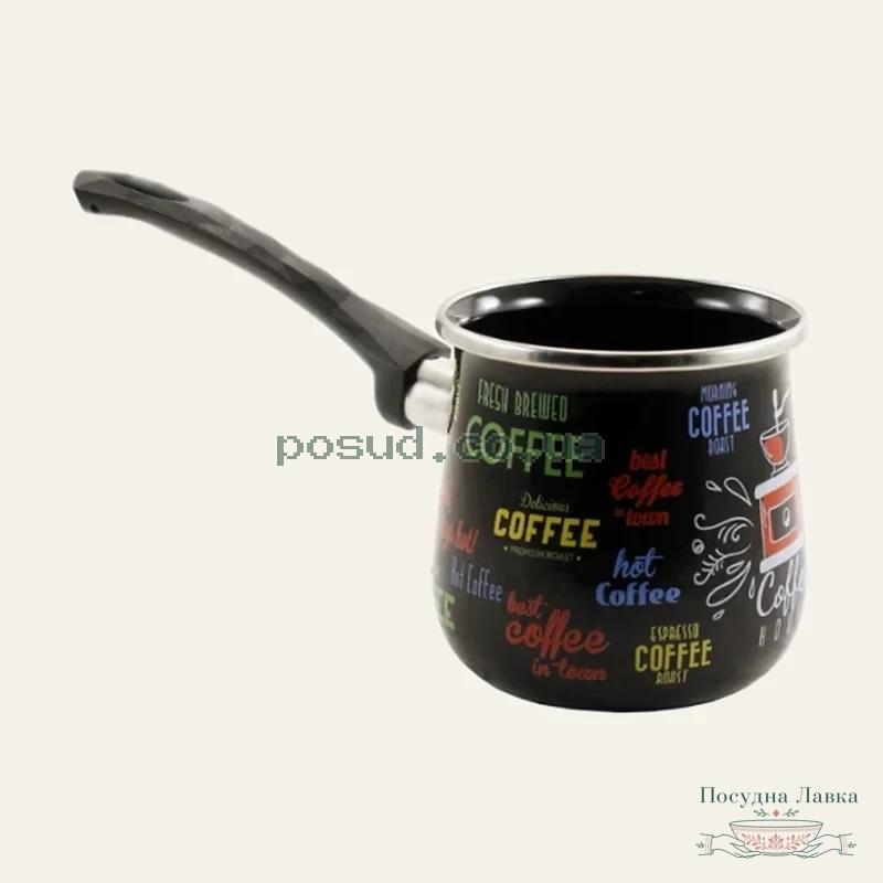 Фото товару «Турка 0,6 л бакелітова ручка Чорна Coffee 4060»