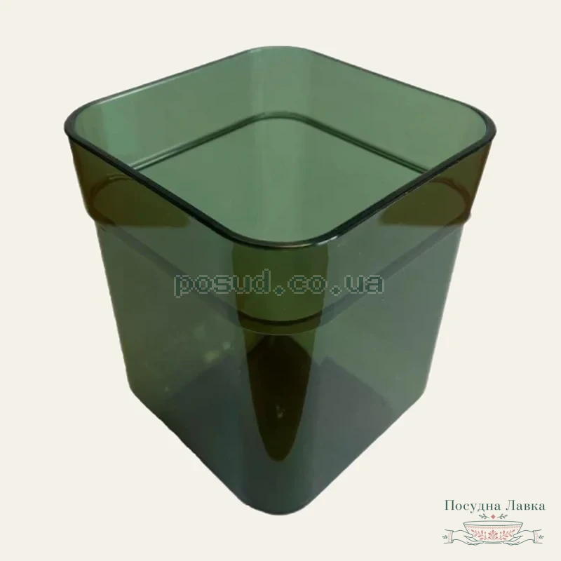 Склянка для зубних щіток Eco Fabric CUBE, прозора зелена, TRL-8020-TG