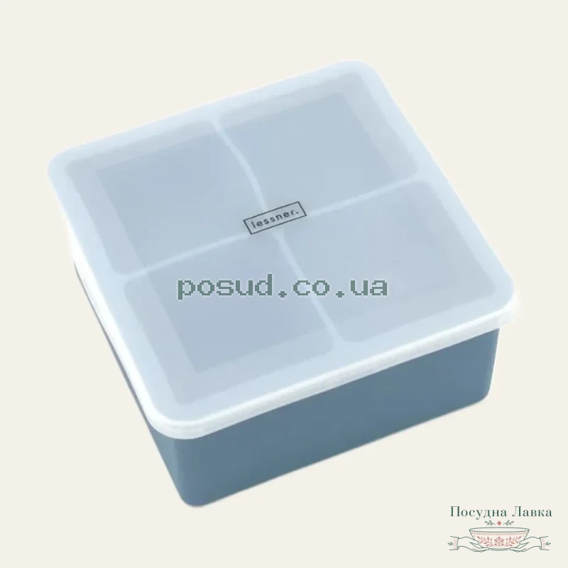 Форма силіконова для льоду з кришкою Lessner Sky Blue 10312, 13 × 13 × 6 см