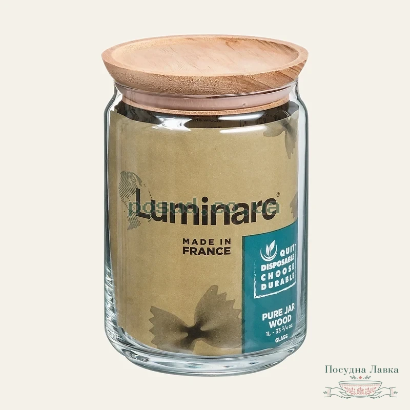 Фото товару «Банка для сипучих продуктів Luminarc Wood, 1 л»
