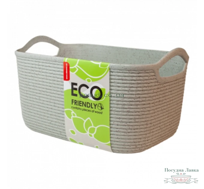 Фото товару «Кошик для побутових речей «Джут» М ECO WOOD 6,5 л, 32 × 23 × 18 см (полин), W127039»
