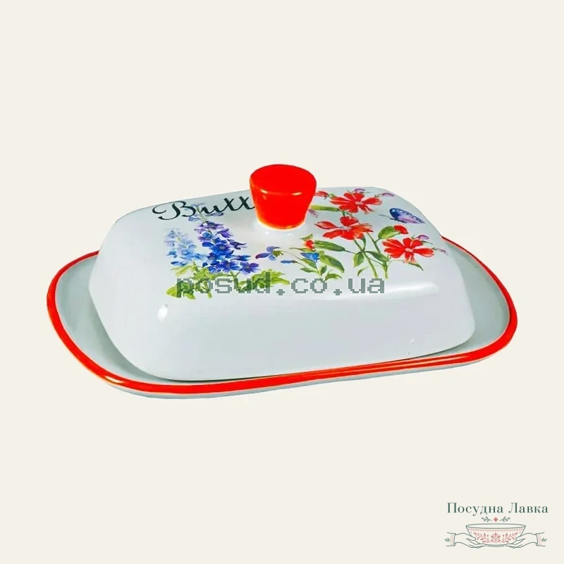 Маслянка Maestro Flora MR-20008-45, керамічна з кришкою