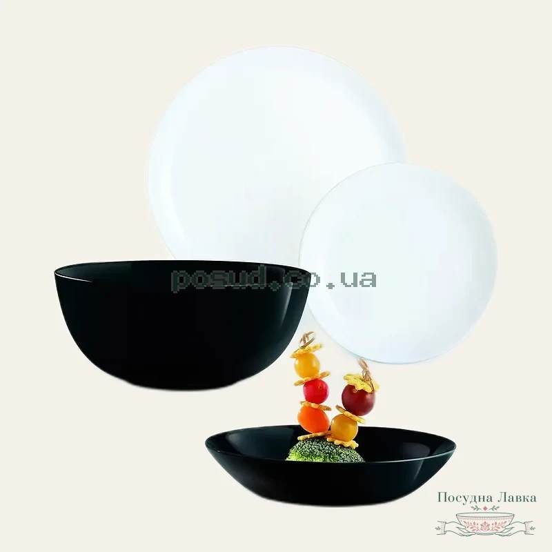 Фото товару «Сервіз Luminarc DIWALI BLACK & WHITE / 19 предметів, P4360»