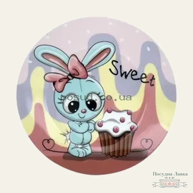 Фото товару «Набір дитячого посуду Limited Edition Sweet Bunny: кухоль + 2 тарілки, 3 предмети»