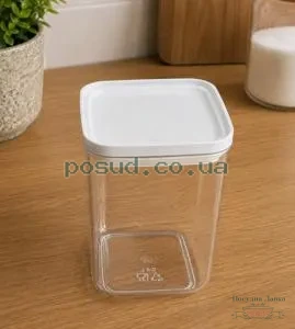 Фото товару «Ємність для сипучих продуктів R plastic, 0,9 л, з білою кришкою»