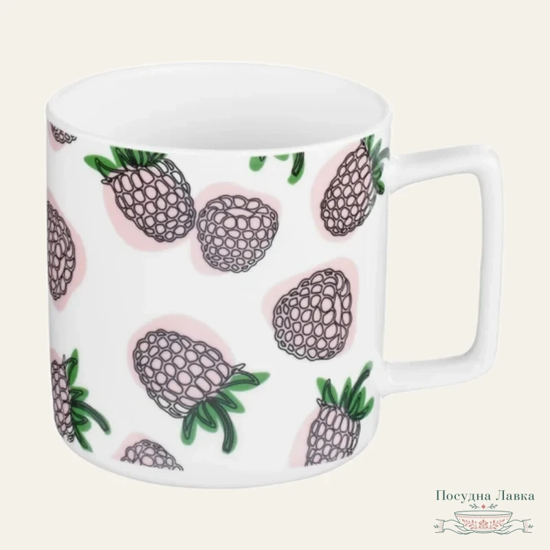 Кухоль порцеляновий Ardesto Raspberries, 340 мл