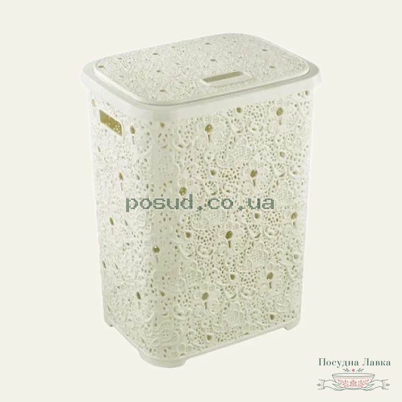 Фото товару «Кошик для білизни 67 л, Elif Plastic «Ажур» 45 × 37,5 × 56 см, 322»