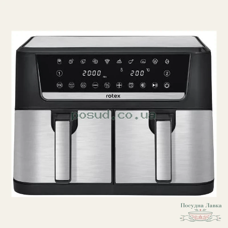 Фото товару «Мультипіч Rotex ROM1210-2XL MultiFry DUO, 2 чаші по 6 л, 2800 Вт»