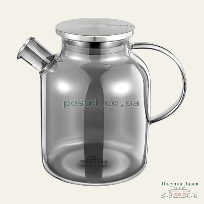 Фото товару «Чайник зі спіральним фільтром і металевою кришкою Wilmax Thermo Smoky Grey, 1,6 л, WL-888811002 / A»