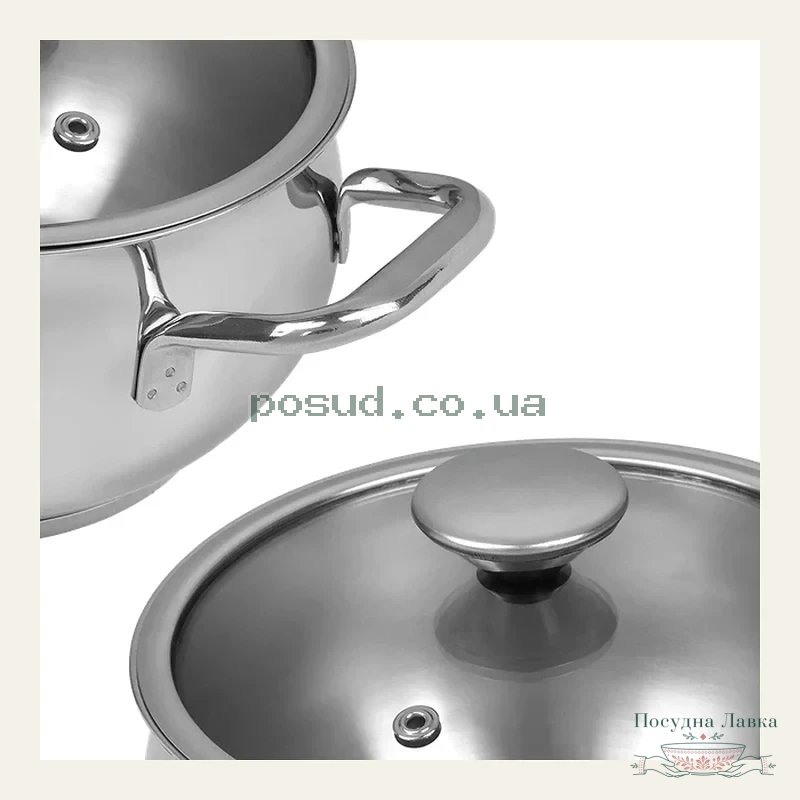 Каструля Lessner Ottimo 55879-20, з нержавіючої сталі, 3 л, Ø 20 см