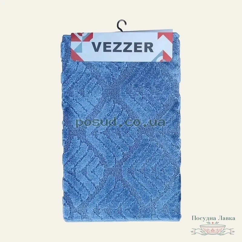 Фото товару «Килимок для ванної Vezzer STANDART, поліпропілен, 80 × 120 см, синьо-сірий»