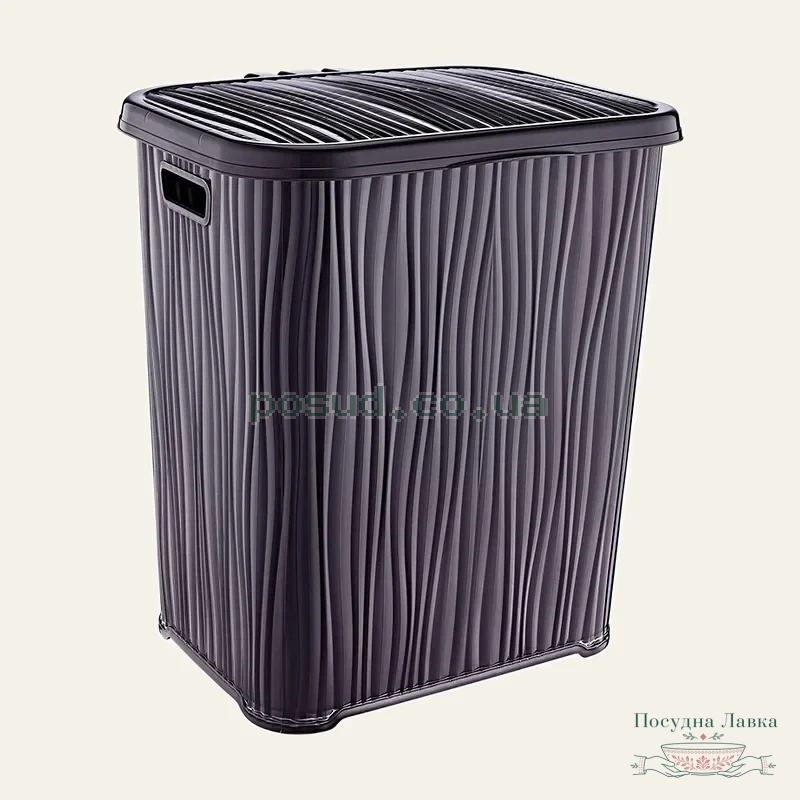 Фото товару «Кошик для білизни 48 л WAVY «хвиля» (білий) 34 × 41,5 × 48 см, OZER-L-037»